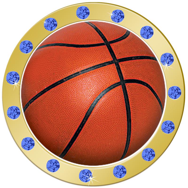 1.3"BLUE RHINESTONE INSERT PIN