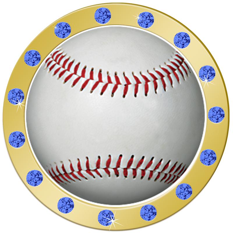 1.3"BLUE RHINESTONE INSERT PIN