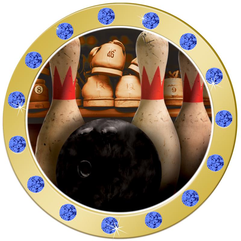 1.3"BLUE RHINESTONE INSERT PIN