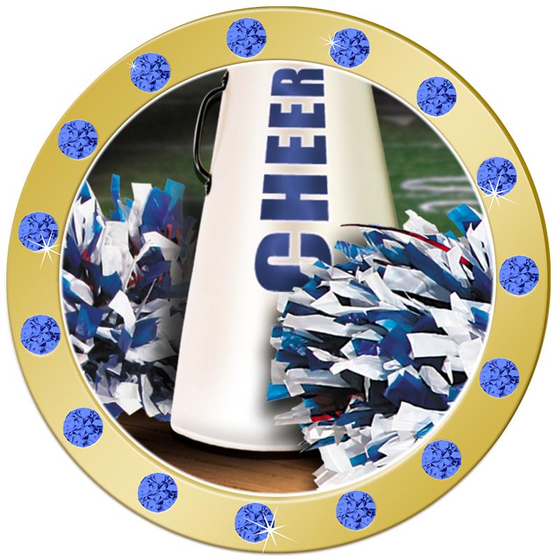 1.3"BLUE RHINESTONE INSERT PIN