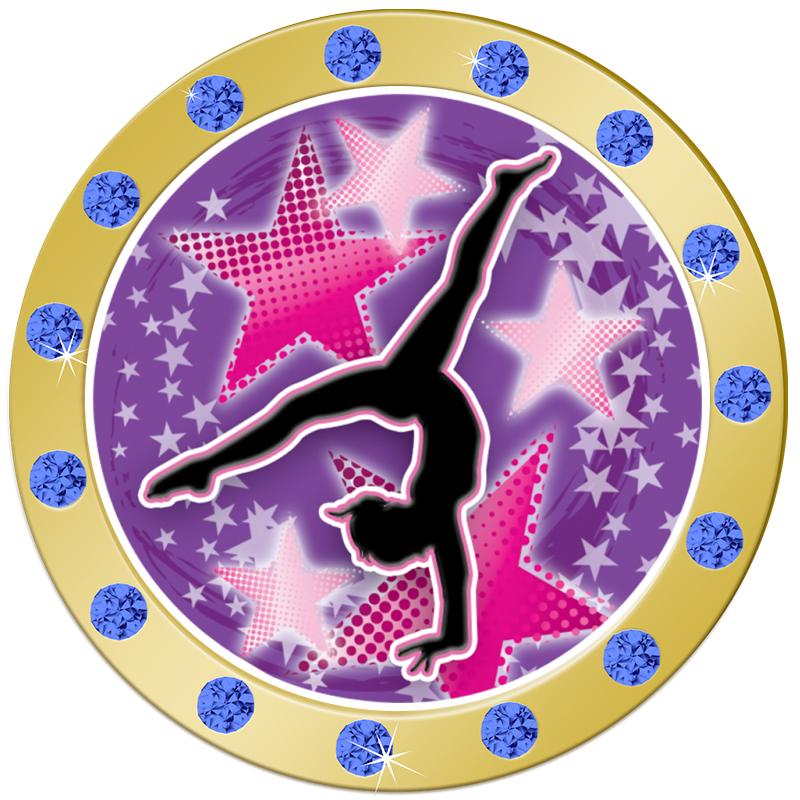 1.3"BLUE RHINESTONE INSERT PIN