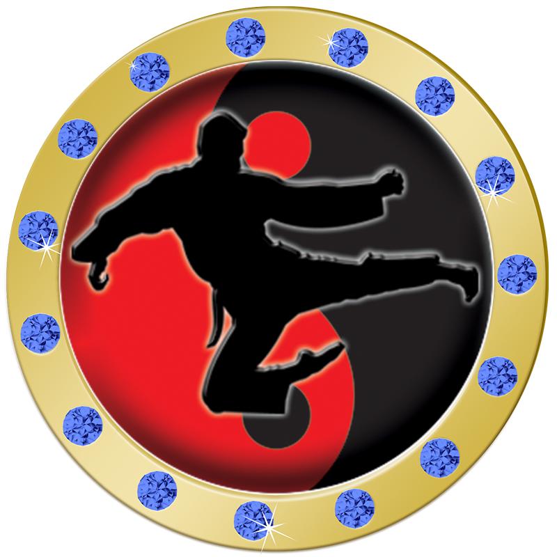 1.3"BLUE RHINESTONE INSERT PIN