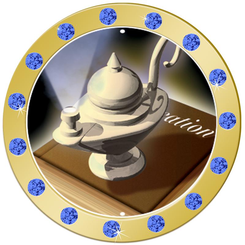 1.3"BLUE RHINESTONE INSERT PIN