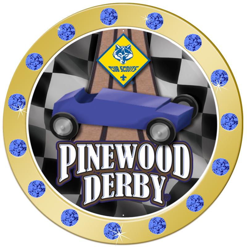 1.3"BLUE RHINESTONE INSERT PIN