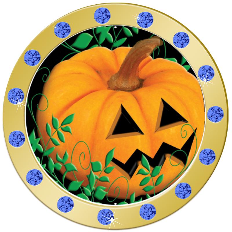 1.3"BLUE RHINESTONE INSERT PIN