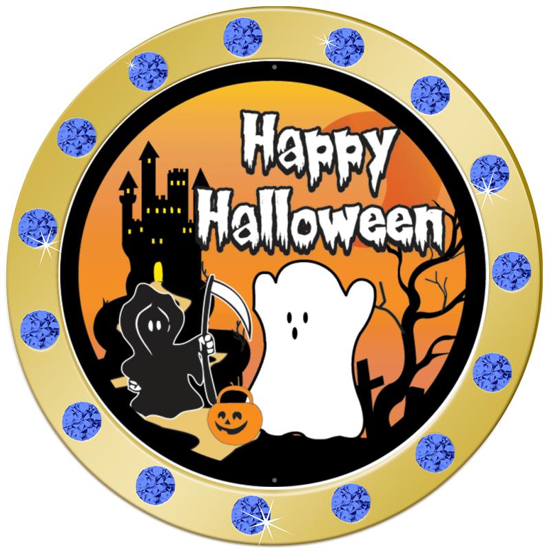 1.3"BLUE RHINESTONE INSERT PIN