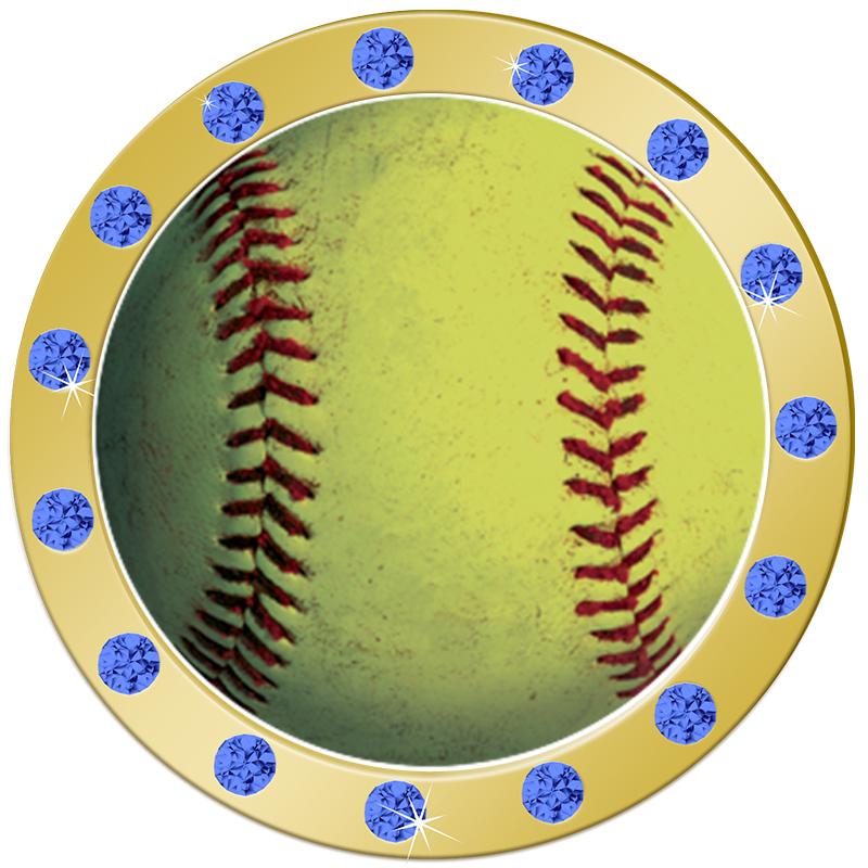 1.3"BLUE RHINESTONE INSERT PIN