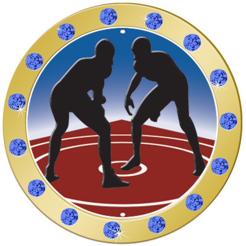 1.3"BLUE RHINESTONE INSERT PIN