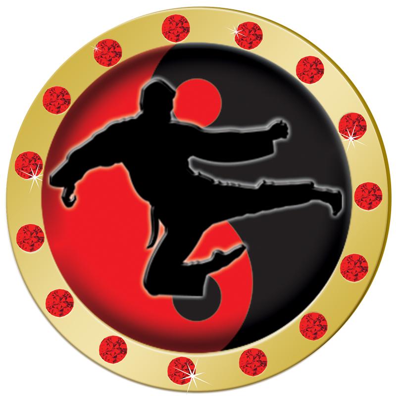 1.3" RED RHINESTONE INSERT PIN