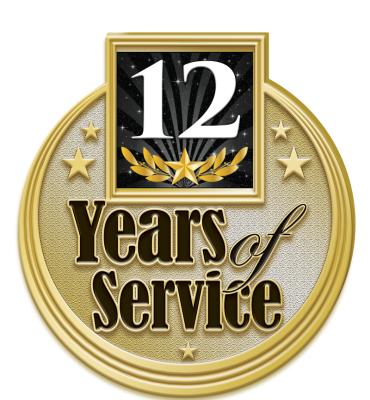 12 Years Service Insert Pin