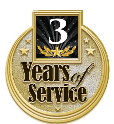 3 Years Service Insert Pin