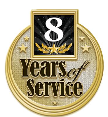 8 Years Service Insert Pin