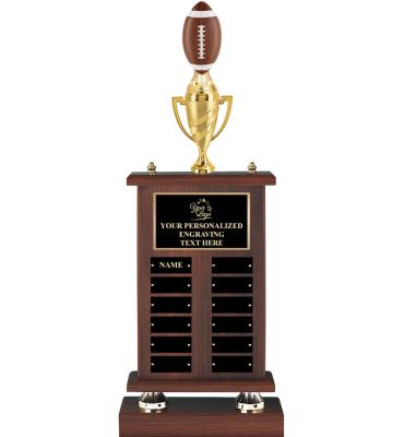 Fantasy Football Walnut Riser Perpetual Trophy