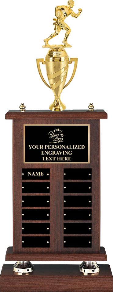 Walnut Trophy Base - 3 Tier - Trophies and Awards with Expert Engraving and  Imprinting