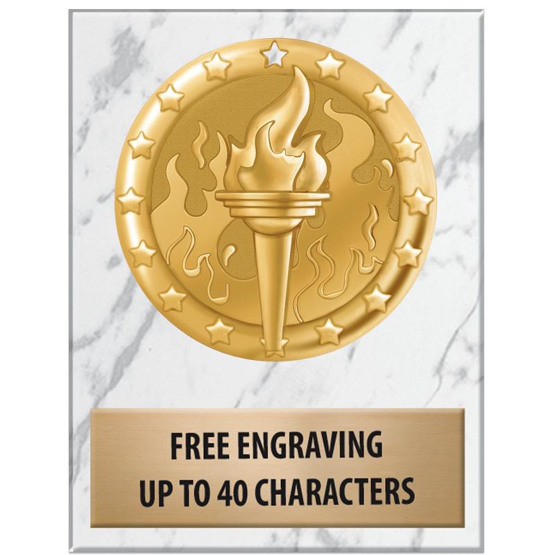 3x4"WHT MARBLE BLAZE PAPERWGHT