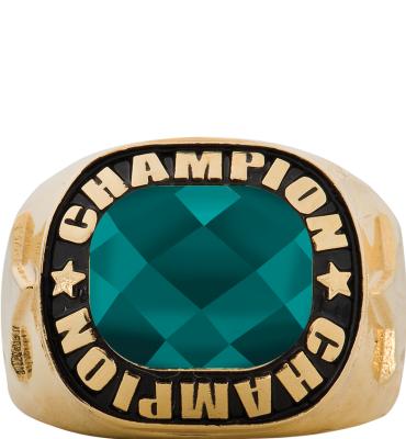 Teal Gemstone Gold Championship Ring