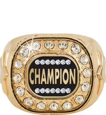 Champion Bling Gold Crystal Ring
