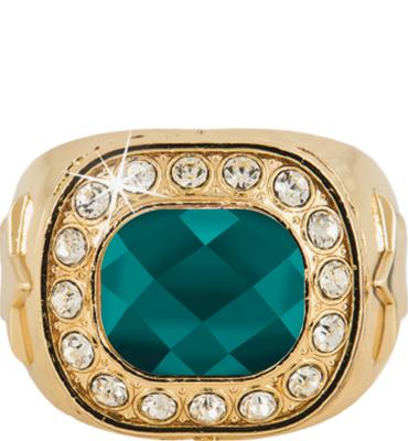 Teal Gemstone Championship Crystal Ring