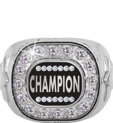 Champion Bling Silver Crystal Ring