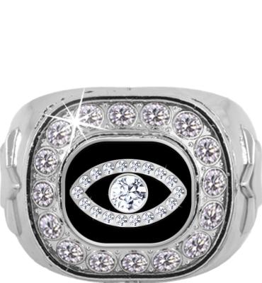 Football Championship Crystal Silver Ring