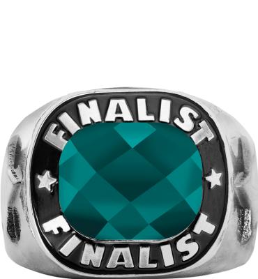 Teal Gemstone Silver Finalist Ring