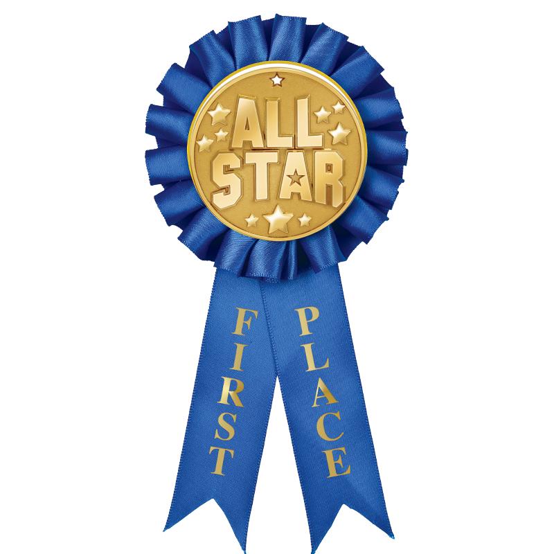 1ST PLACE MYLAR ROSETTES