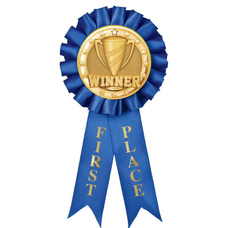 1ST PLACE MYLAR ROSETTES