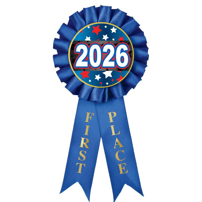 1ST PLACE MYLAR ROSETTES