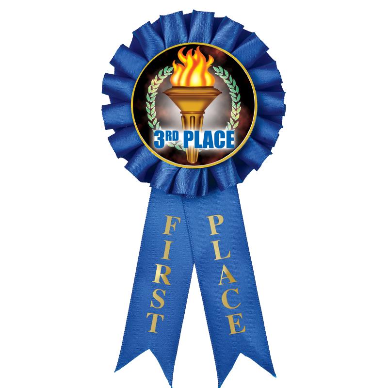 1ST PLACE MYLAR ROSETTES