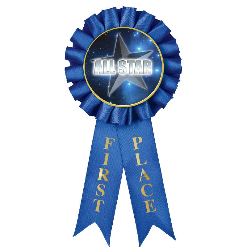 1ST PLACE MYLAR ROSETTES