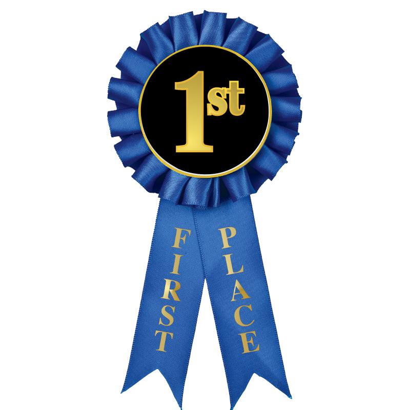 1ST PLACE MYLAR ROSETTES