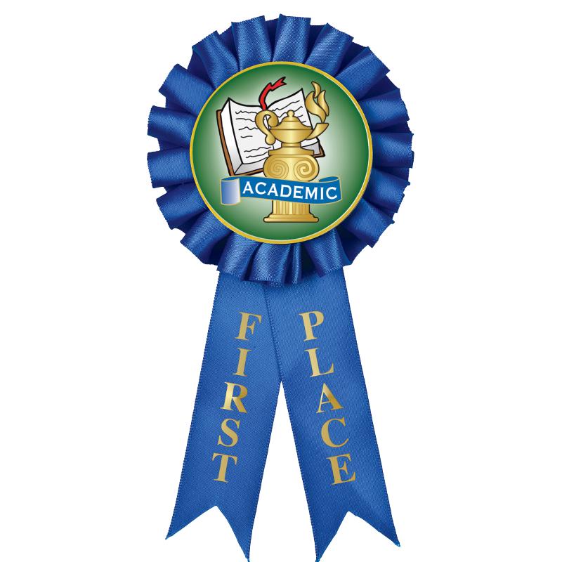 1ST PLACE MYLAR ROSETTES