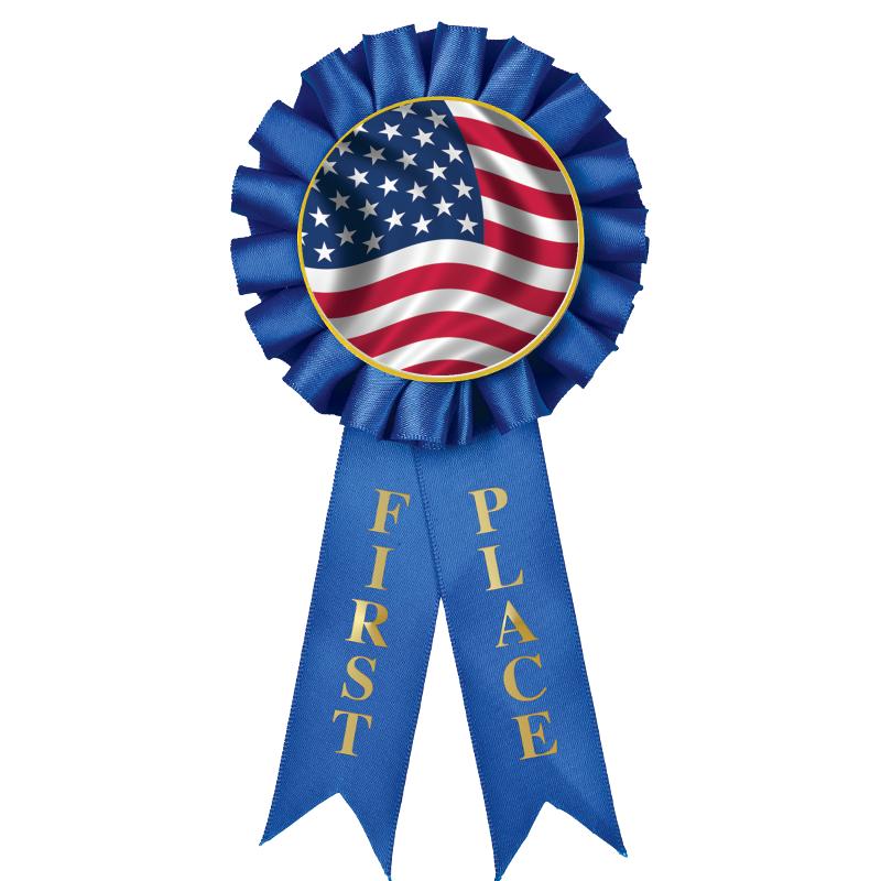 1ST PLACE MYLAR ROSETTES