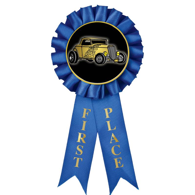 1ST PLACE MYLAR ROSETTES