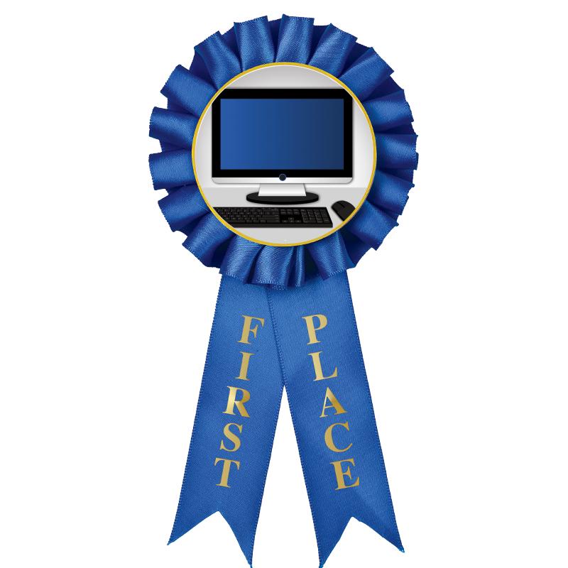 1ST PLACE MYLAR ROSETTES