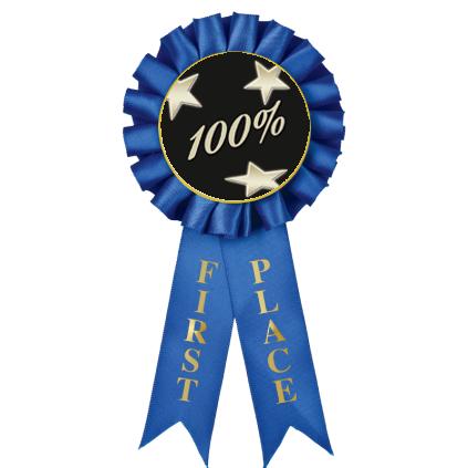 1ST PLACE MYLAR ROSETTES