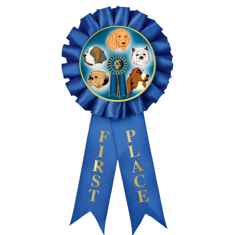 1ST PLACE MYLAR ROSETTES