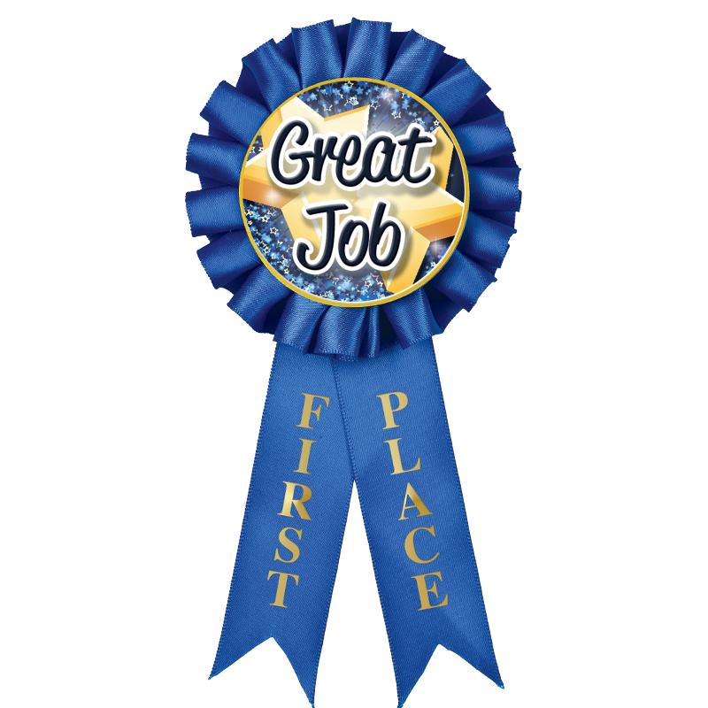 1ST PLACE MYLAR ROSETTES