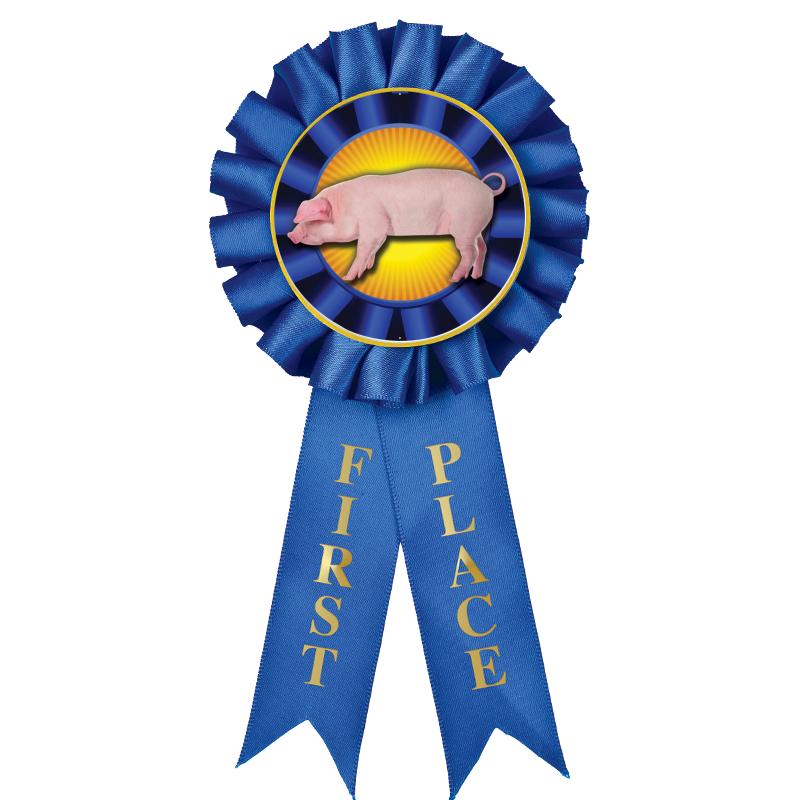 1ST PLACE MYLAR ROSETTES