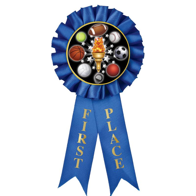 1ST PLACE MYLAR ROSETTES