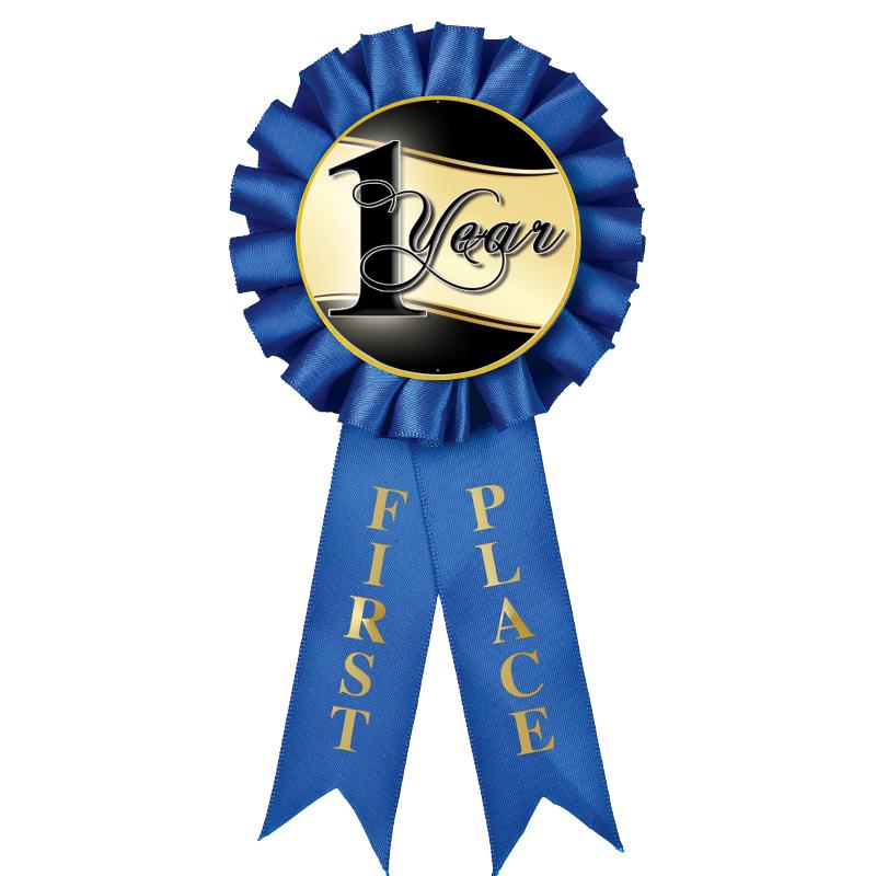 1ST PLACE MYLAR ROSETTES