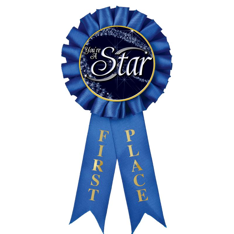 1ST PLACE MYLAR ROSETTES