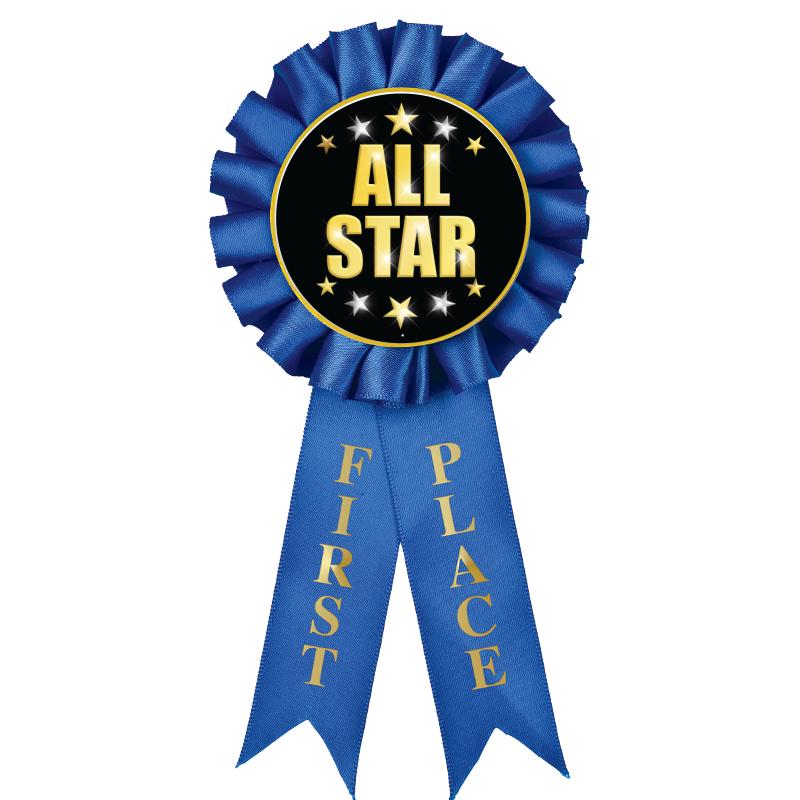 1ST PLACE MYLAR ROSETTES