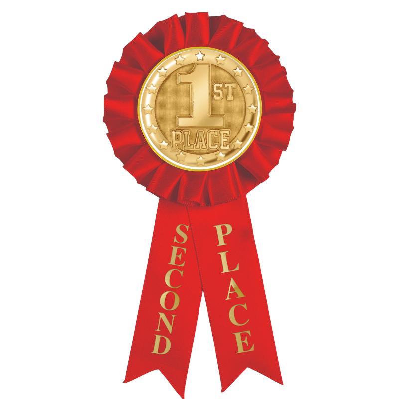 2ND PLACE MYLAR ROSETTES