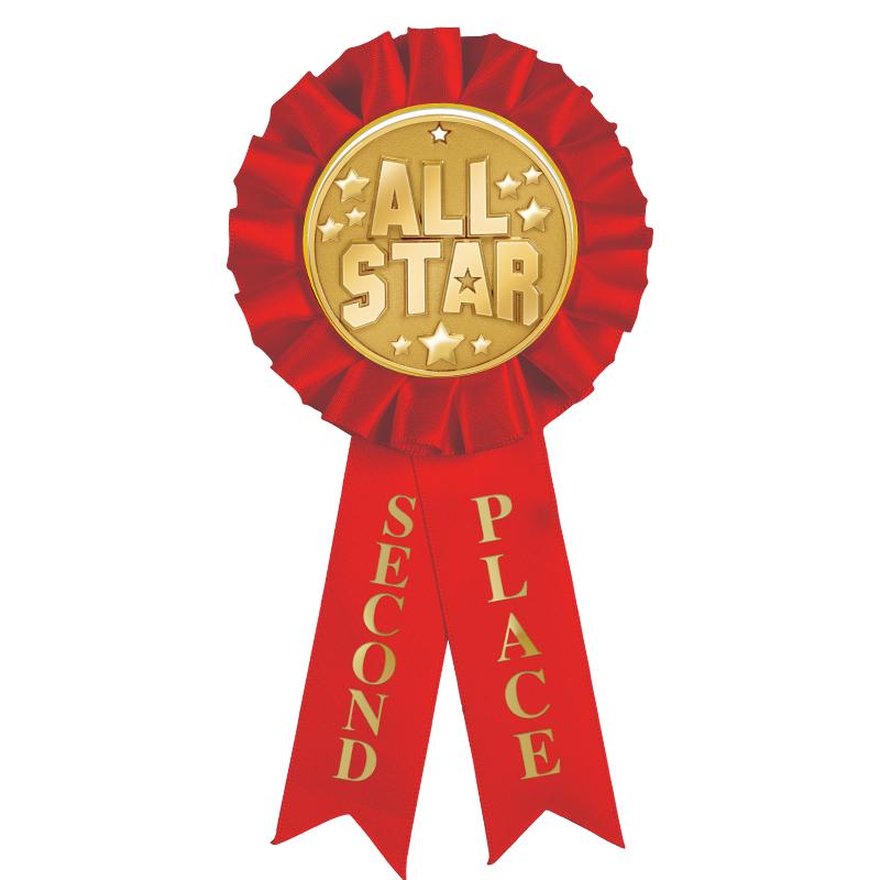 2ND PLACE MYLAR ROSETTES