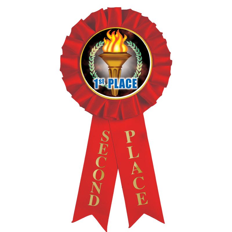 2ND PLACE MYLAR ROSETTES