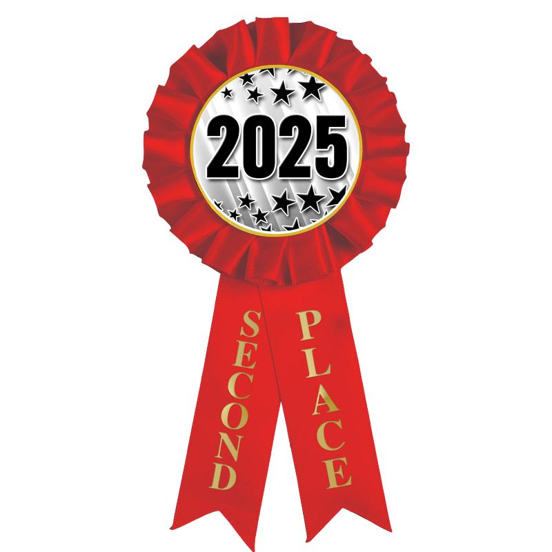 2ND PLACE MYLAR ROSETTES