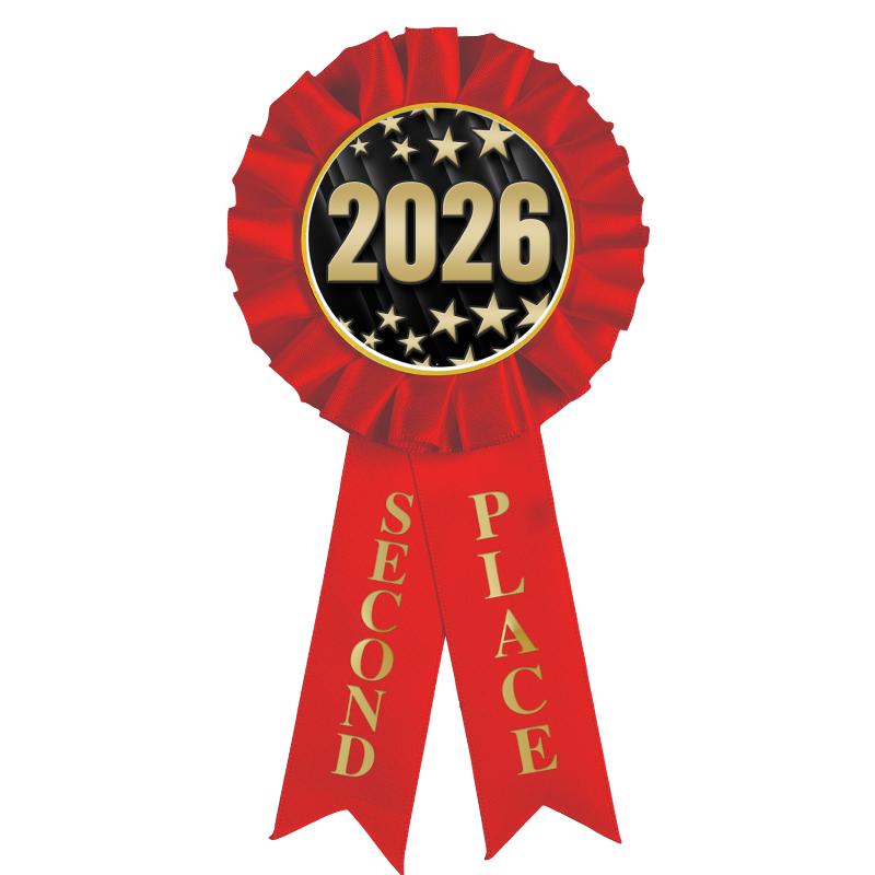 2ND PLACE MYLAR ROSETTES