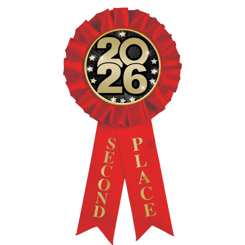 2ND PLACE MYLAR ROSETTES