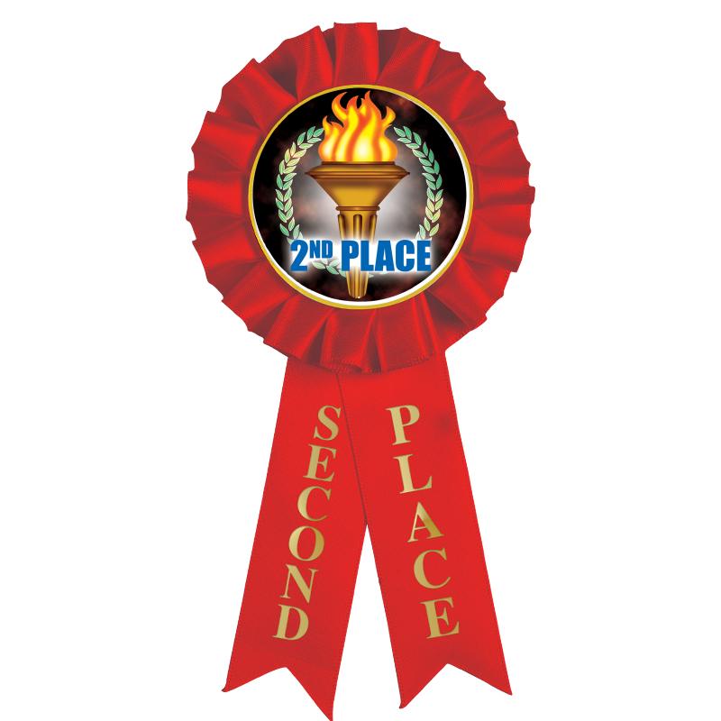 2ND PLACE MYLAR ROSETTES